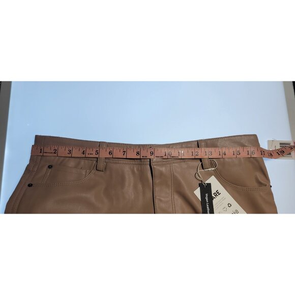 NWT Vegan Faux Leather Pants Kensie jeans sz 10/30 Mid Rise Straight Leg Makeup - Picture 6 of 9
